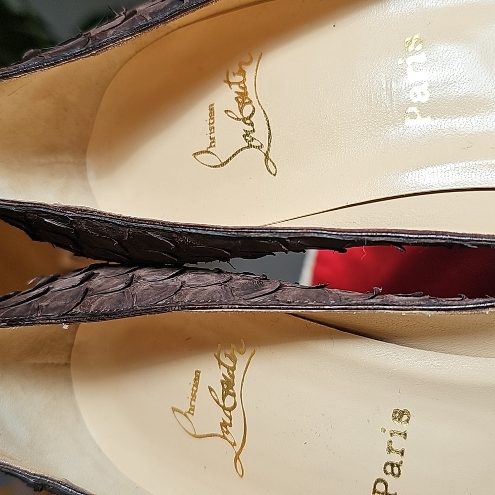 Louboutin Python Peep-Toe Heels - Picture 4 of 13